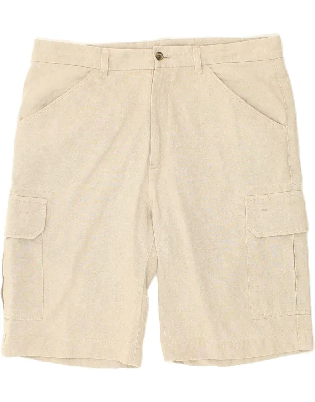 men's premium shirts -LORO PIANA Mens Cargo Shorts EU 50 Large W36 Grey Linen