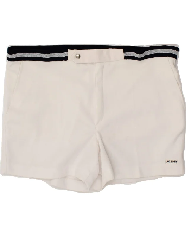 men's fitted shirts -MC ROSS Mens Chino Shorts IT 50 Large W36  White Polyester