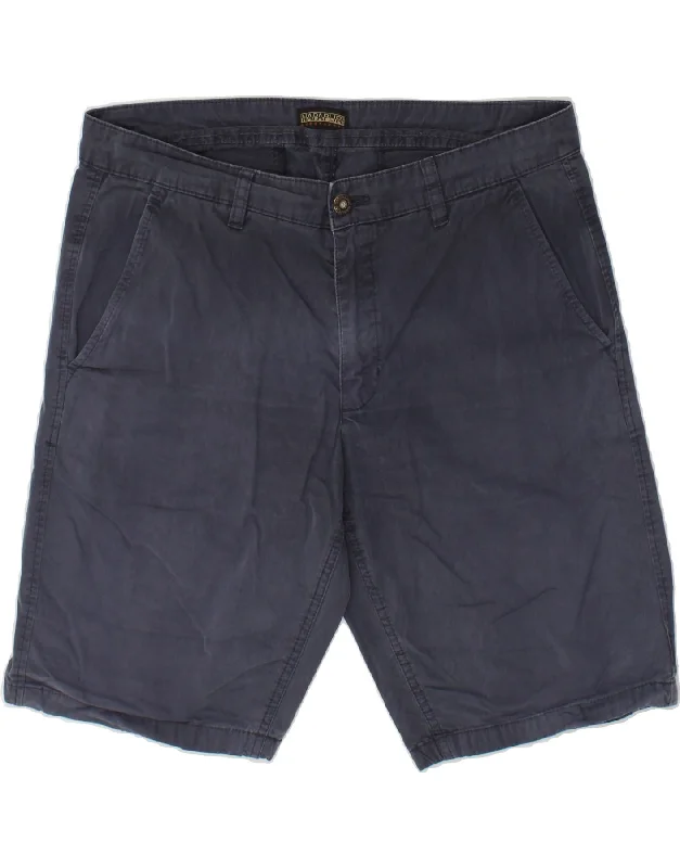 men's luxurious button-up shirts -NAPAPIJRI Mens Chino Shorts W32 Medium Navy Blue Cotton