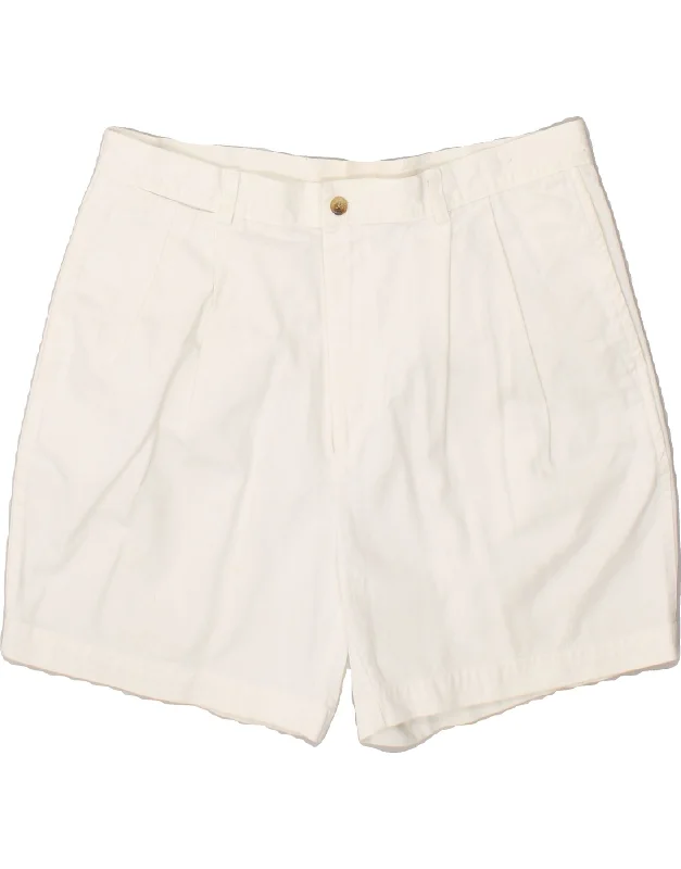 men's office-ready shirts -NAUTICA Mens Pegged Chino Shorts W36 Large  White Cotton