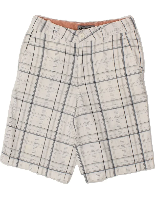 men's casual shirt styles -O'NEILL Mens Chino Shorts W30 Medium White Check Polyester