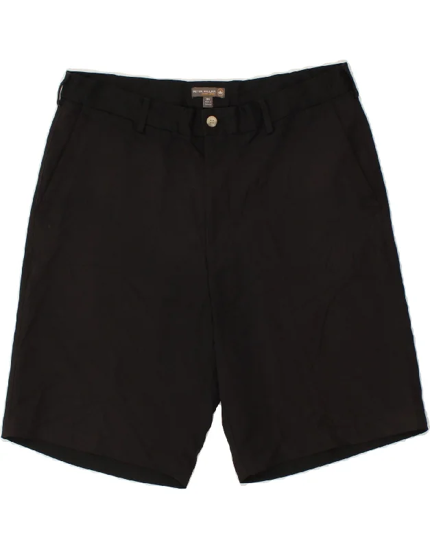 men's fitted shirts -PETER MILLAR Mens Chino Shorts W35 Large Black Cotton