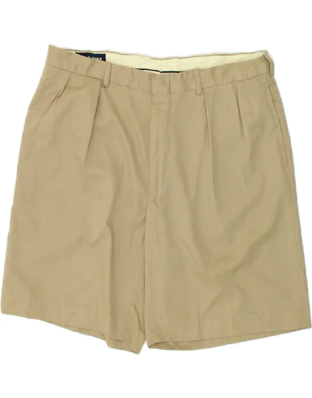 men's formal shirts -POLO RALPH LAUREN Mens Pegged Chino Shorts W36 Large Beige Polyester