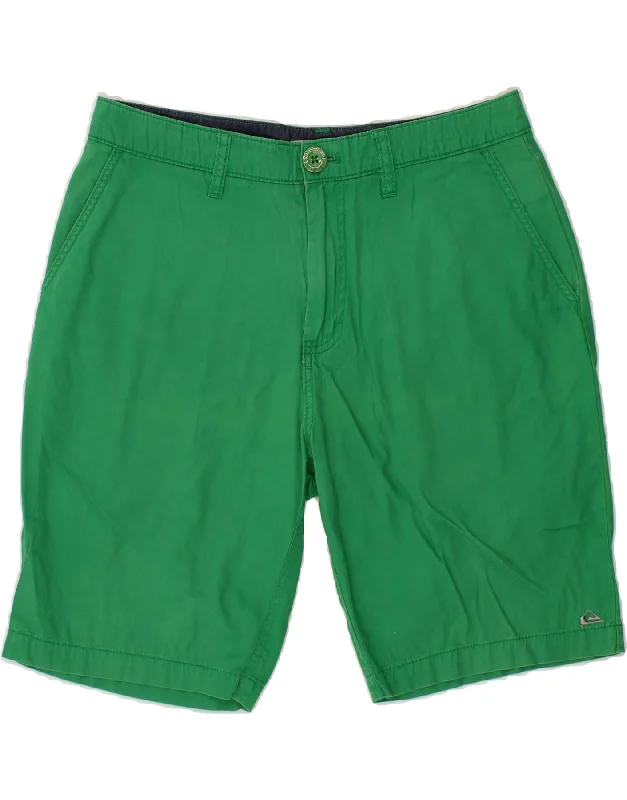 men's short-sleeve business shirts -QUIKSILVER Mens Chino Shorts W32 Medium  Green Cotton