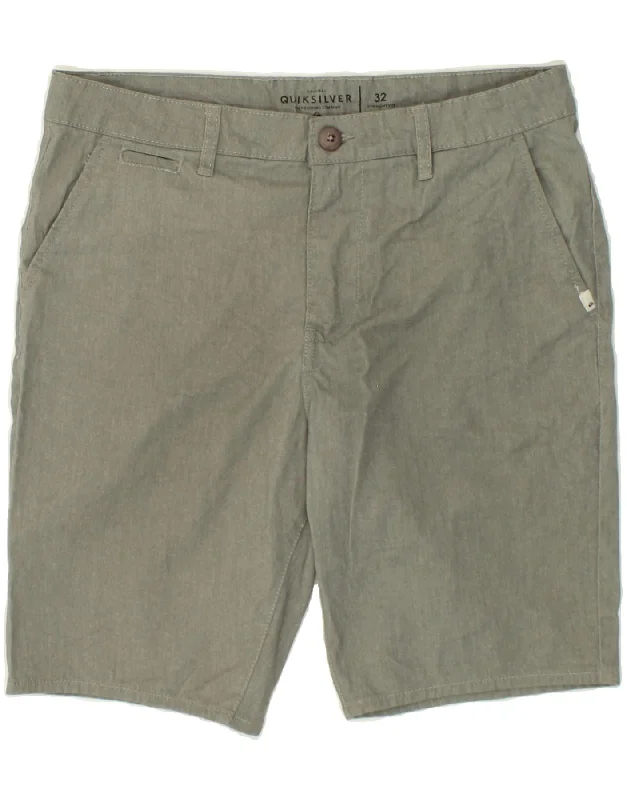 men's checkered shirts -QUIKSILVER Mens Straight Fit Chino Shorts W32 Medium Grey Cotton