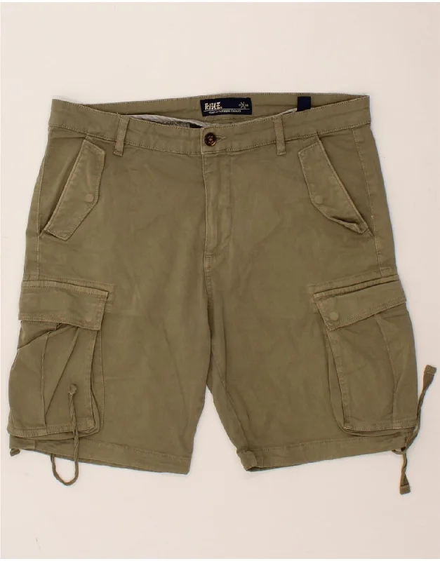 men's dress shirts -RIFLE Mens Casual Shorts W36 Large Khaki Cotton