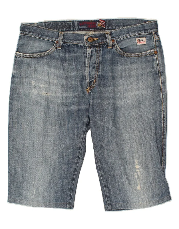 men's versatile shirts -ROY ROGERS Mens Denim Shorts W32 Medium Blue Cotton