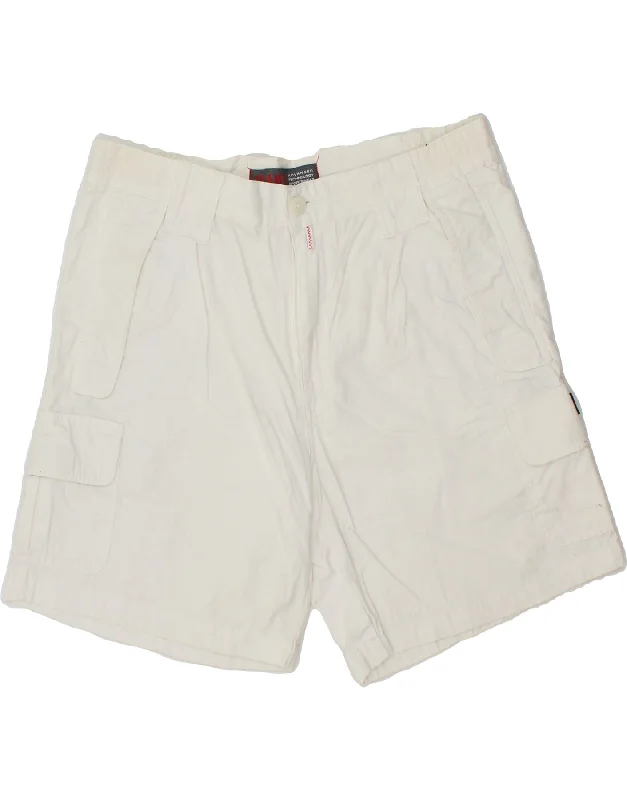 men's daily wear shirts -SLAM Mens Cargo Shorts IT 50 Large W34  White Cotton