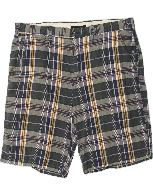 men's casual button-down shirts -TOMMY HILFIGER Mens Chino Shorts W40 XL Green Check Cotton