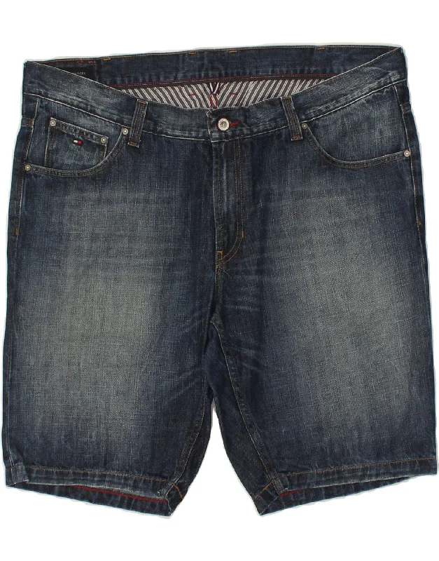 men's performance shirts -TOMMY HILFIGER Mens Denim Shorts W44 2XL Blue Cotton