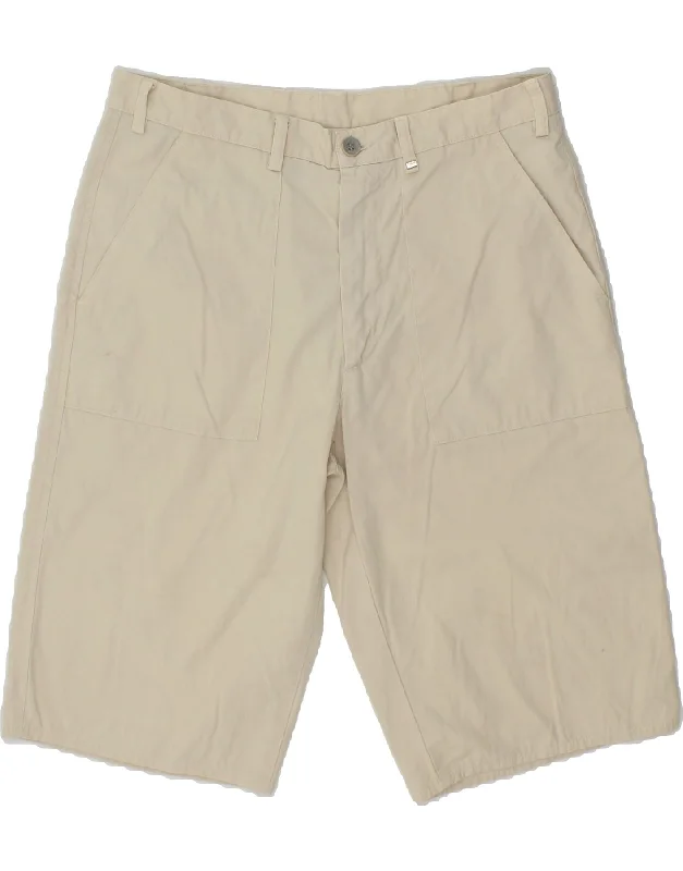 men's short-sleeve button-up shirts -TRUSSARDI Mens Bermuda Shorts IT 50 Large W32 Beige