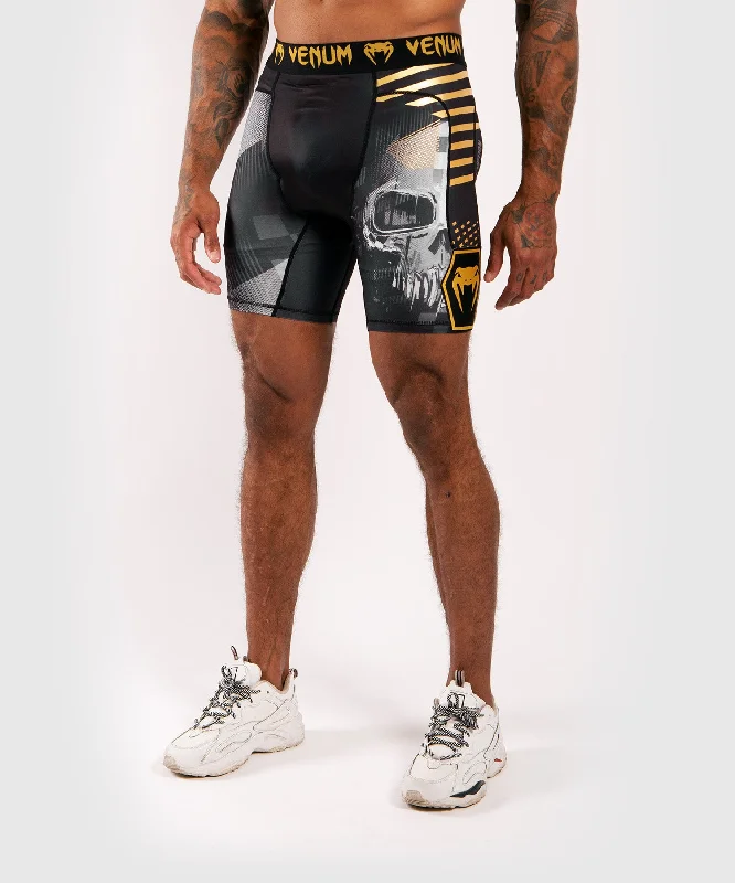 men's relaxed office shirts -Venum Skull compression shorts - Black