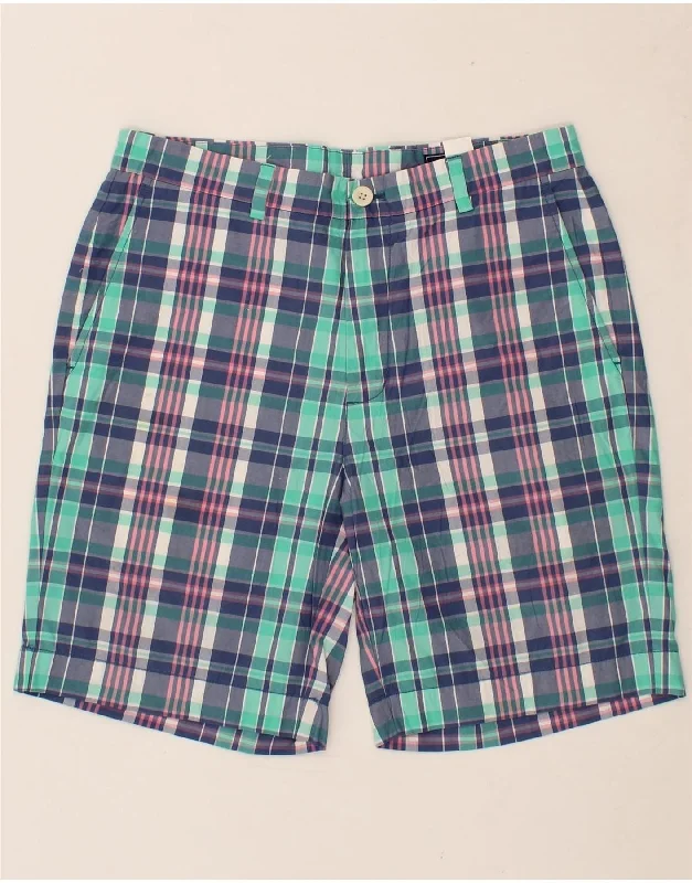 men's slim-fit shirts -VINEYARD VINES Mens Chino Shorts W32 Medium Blue Check Cotton