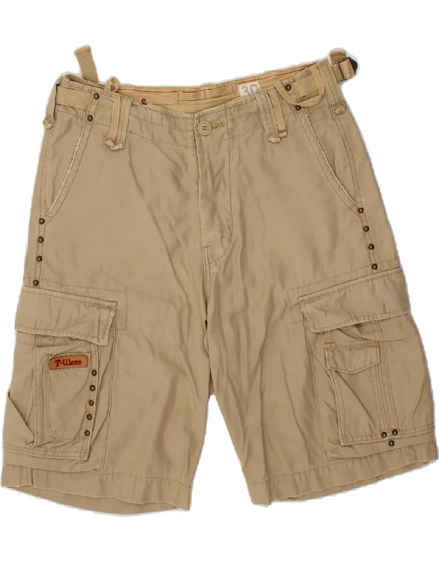 men's casual shirt styles -VINTAGE Mens Cargo Shorts W30 Medium Brown Cotton