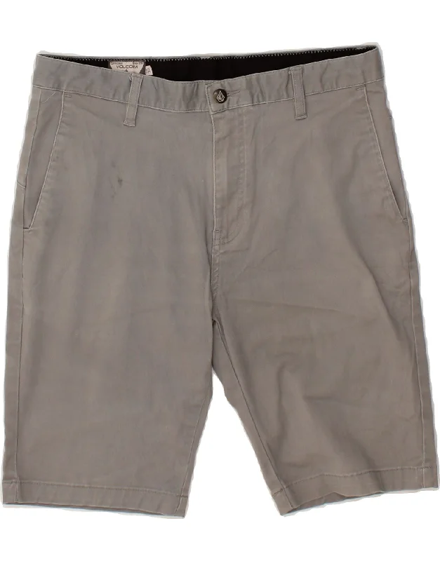 men's fashionable shirts for work -VOLCOM Mens Chino Shorts W32 Medium Grey Cotton