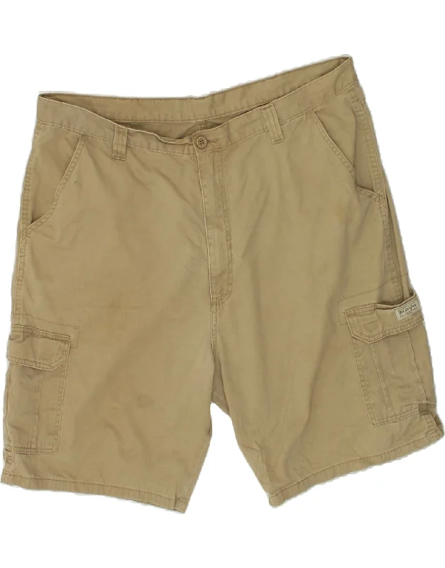 men's fitted button-up shirts -WRANGLER Mens Cargo Shorts W42 2XL Beige