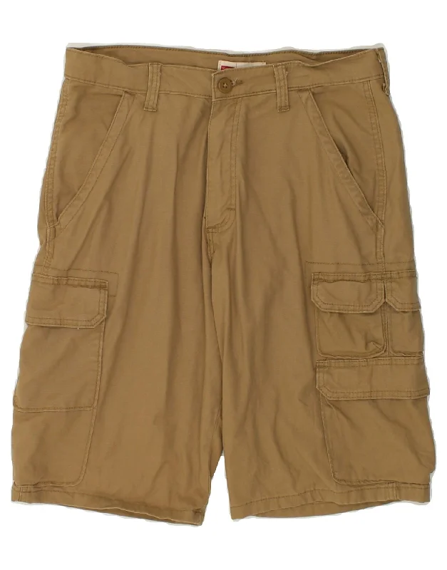 men's stylish short-sleeve shirts -WRANGLER Mens Relaxed Fit Cargo Shorts W30 Medium Brown Cotton