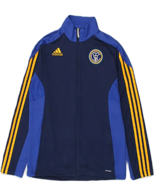 men's warm and insulated jackets -ADIDAS Boys Climacool Graphic Tracksuit Top Jacket 15-16 Years Navy Blue