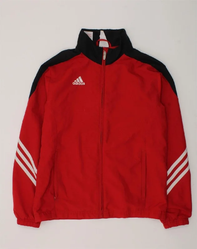 men's bomber jackets -ADIDAS Boys Graphic Tracksuit Top Jacket 11-12 Years Large  Red Polyester