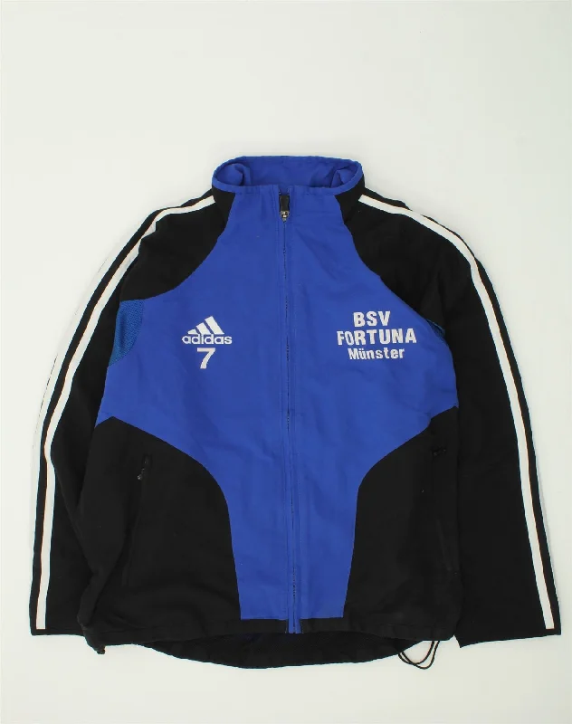 men's rainproof jackets for hiking -ADIDAS Boys Graphic Tracksuit Top Jacket 13-14 Years Blue Colourblock