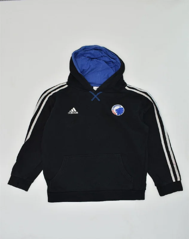 men's warm hoodies -ADIDAS Boys Hoodie Jumper 11-12 Years Black Cotton