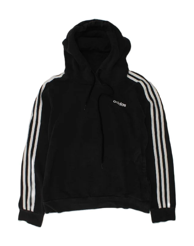 men's athletic hoodies -ADIDAS Boys Hoodie Jumper 12-13 Years Medium  Black Cotton