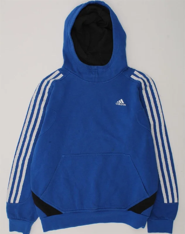 men's hoodie for fashion -ADIDAS Boys Hoodie Jumper 13-14 Years Blue Cotton