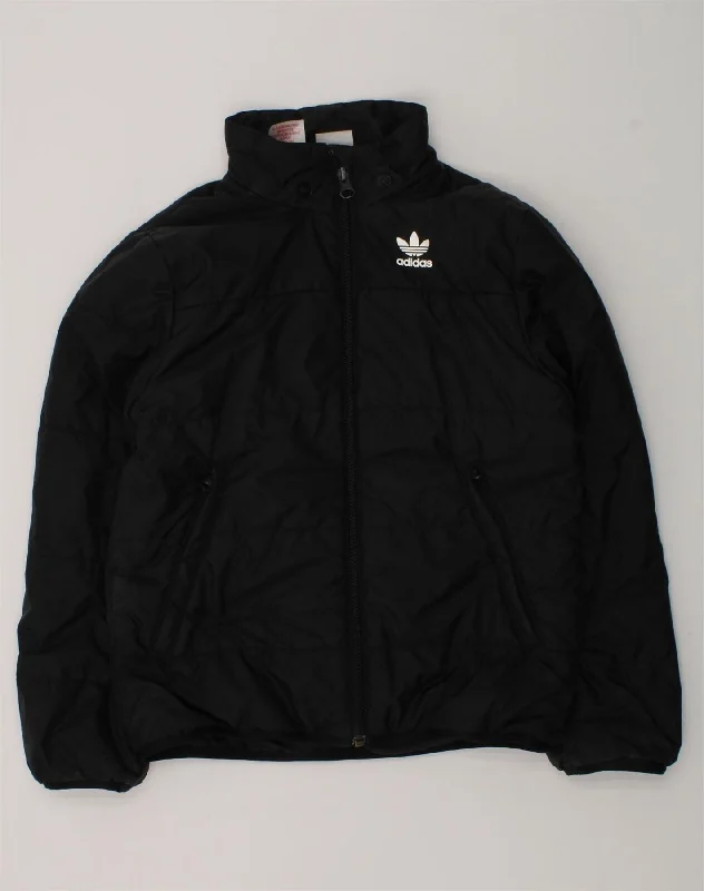 men's waterproof puffer jackets -ADIDAS Boys Padded Jacket 7-8 Years Black Polyester