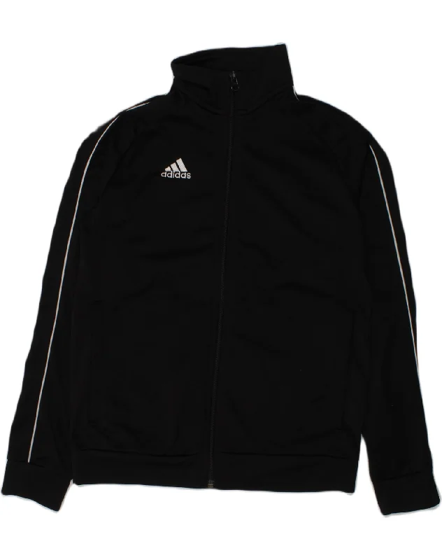 men's fashionable outer jackets -ADIDAS Boys Tracksuit Top Jacket 11-12 Years Black Polyester