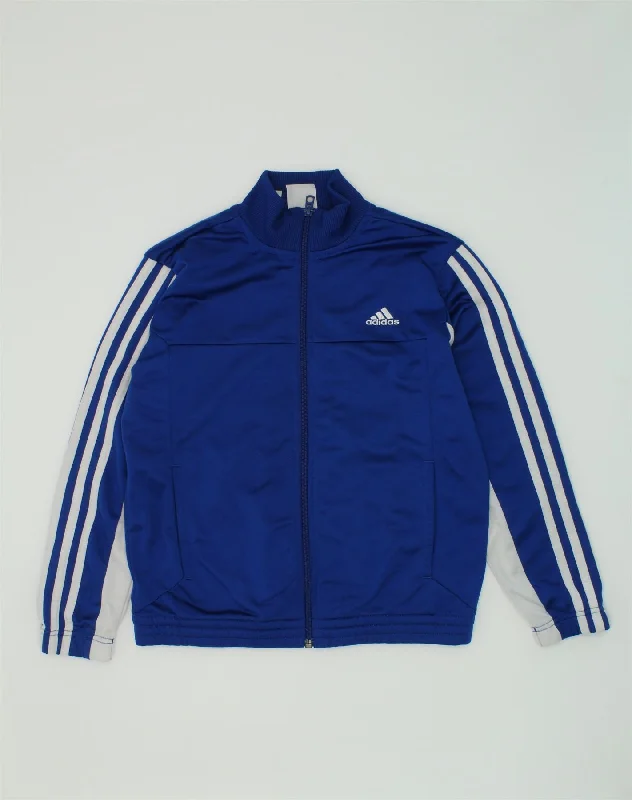 men's professional jackets -ADIDAS Boys Tracksuit Top Jacket 11-12 Years Blue Polyester