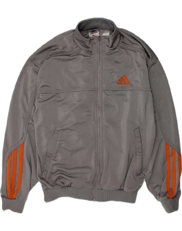 men's stylish black jackets -ADIDAS Boys Tracksuit Top Jacket 11-12 Years Grey Polyester