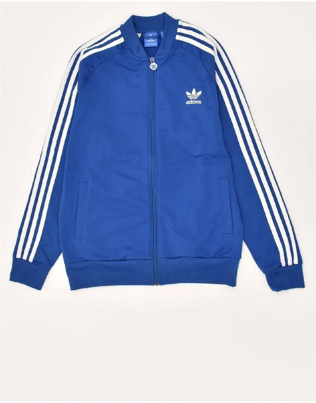 men's versatile jackets for fall -ADIDAS Boys Tracksuit Top Jacket 13-14 Years Blue Polyester