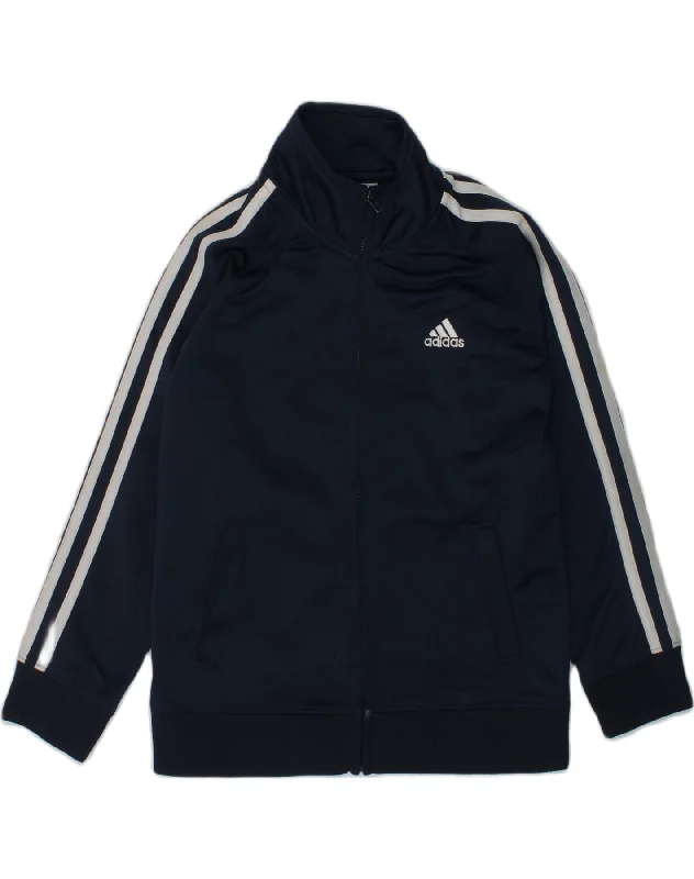 men's insulated winter jackets -ADIDAS Boys Tracksuit Top Jacket 5-6 Years Navy Blue Polyester