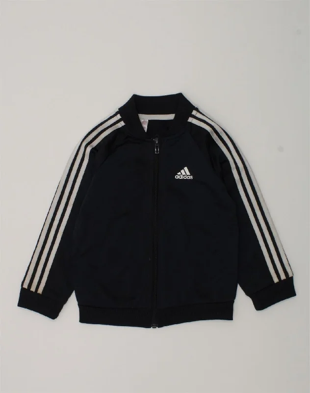 men's vintage jackets -ADIDAS Boys Tracksuit Top Jacket 5-6 Years Navy Blue Polyester