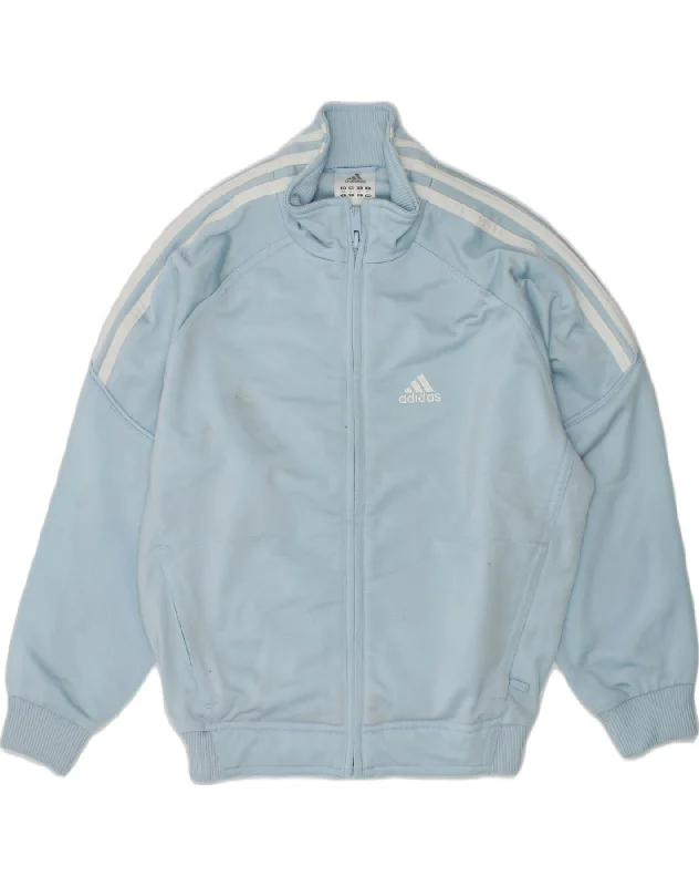 men's outerwear jackets for hiking -ADIDAS Boys Tracksuit Top Jacket 5-6 Years Small Blue Polyester