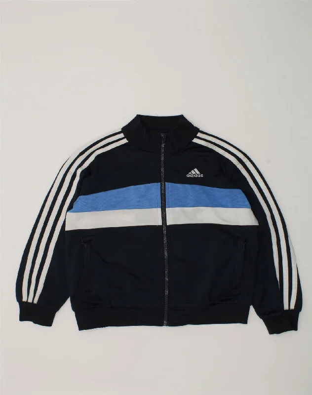 men's heavy-duty jackets for winter -ADIDAS Boys Tracksuit Top Jacket 7-8 Years Navy Blue Polyester