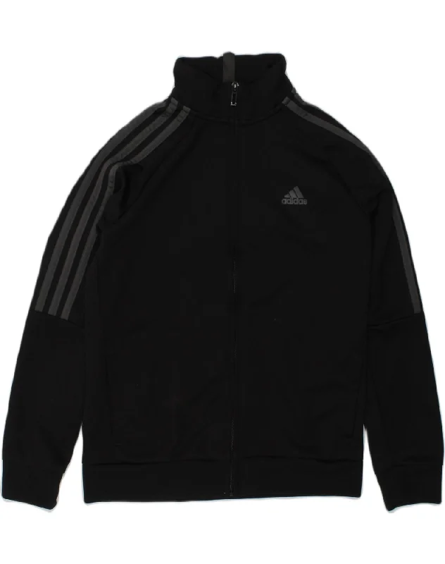 men's stylish black jackets -ADIDAS Boys Tracksuit Top Jacket 9-10 Years Black Polyester