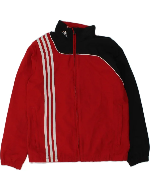 men's slim-fit jackets -ADIDAS Boys Tracksuit Top Jacket 9-10 Years Red