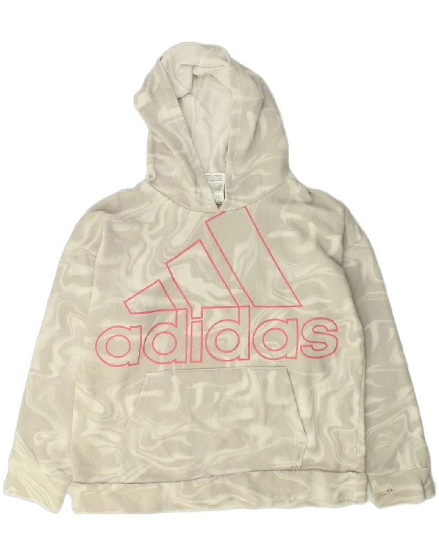 men's oversized hoodie sweatshirt -ADIDAS Girls Graphic Hoodie Jumper 10-11 Years medium  Grey Tie Dye Cotton