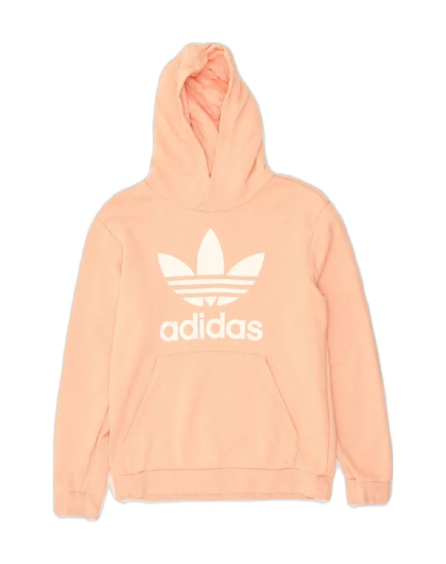 men's oversized hoodies -ADIDAS Girls Graphic Hoodie Jumper 11-12 Years Beige Cotton