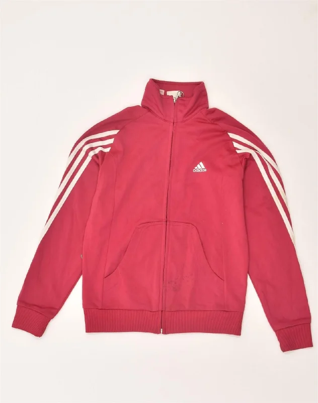 men's lightweight windbreakers -ADIDAS Girls Tracksuit Top Jacket 11-12 Years Pink Polyester