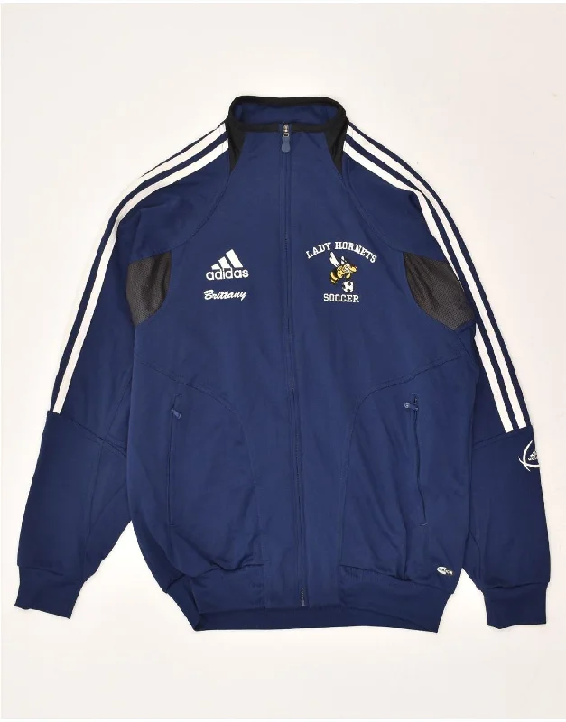 men's insulated jackets for snow -ADIDAS Girls Tracksuit Top Jacket 15-16 Years XL Navy Blue Polyester