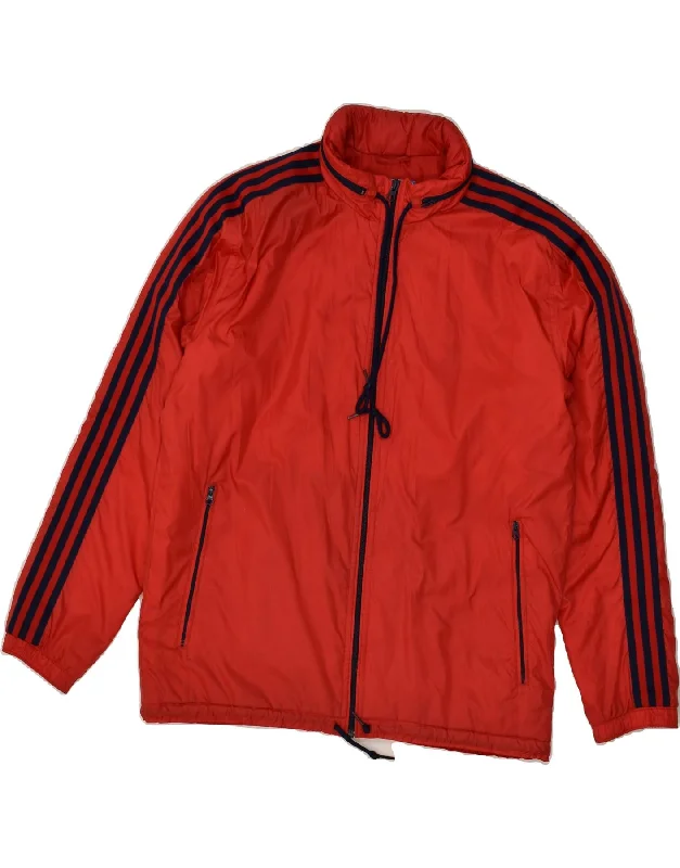 men's thick warm jackets -ADIDAS Mens Rain Jacket UK 38 Medium Red Polyester