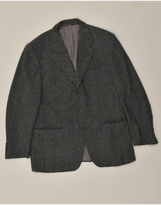 men's rugged jackets -BALLANTYNE Mens 3 Button Blazer Jacket UK 40 Large Grey Flecked