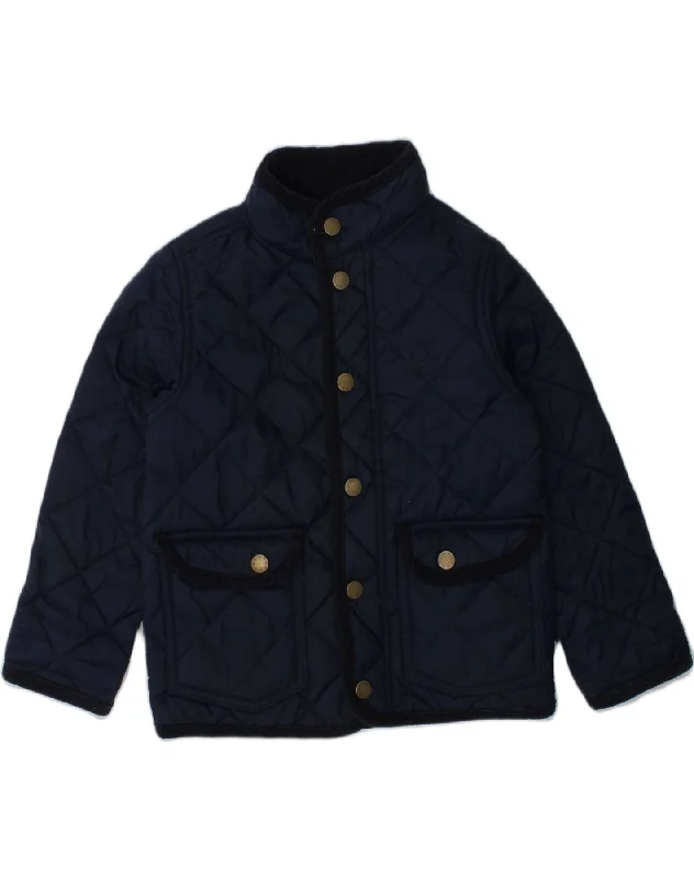 men's casual quilted jackets -BENETTON Boys Quilted Jacket 3-4 Years 2XS Navy Blue Nylon