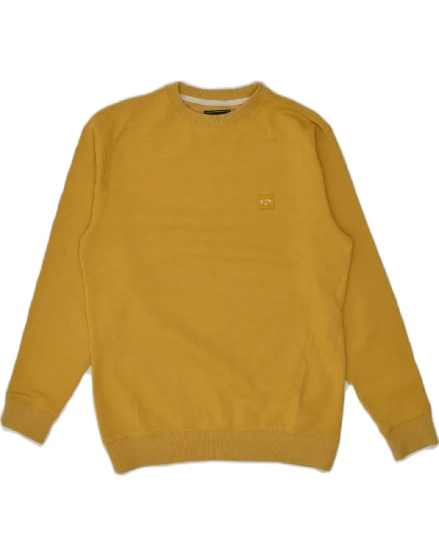 men's trendy zip-up sweatshirts -BILLABONG Boys Sweatshirt Jumper 15-16 Years Yellow Cotton