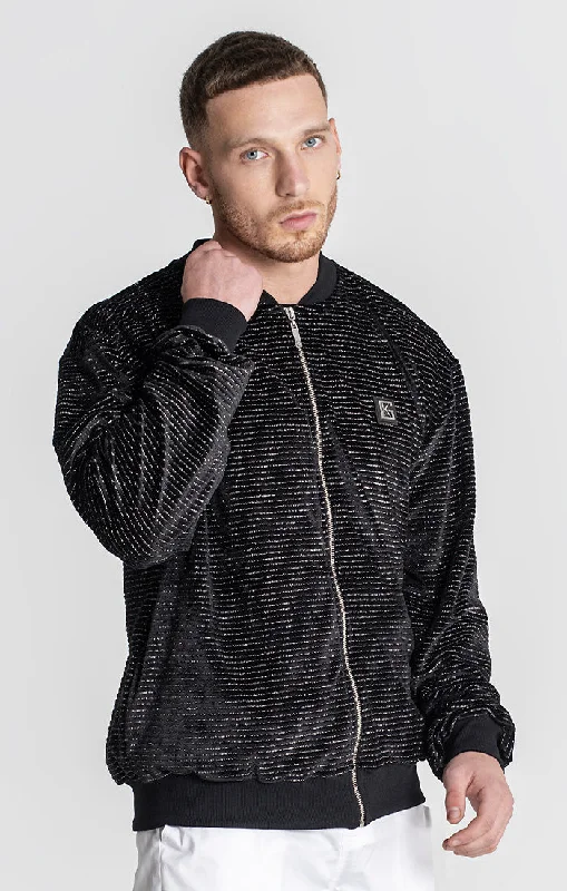 men's workwear jackets -Black Feelings Bomber Jacket