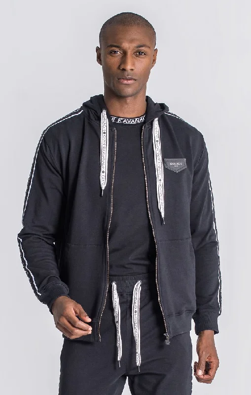 men's bomber jacket with patches -Black Id Jacket