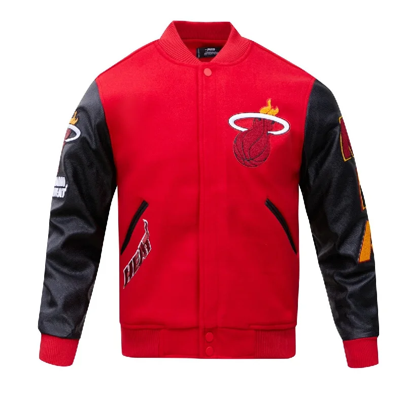 men's outdoor adventure jackets -NBA MIAMI HEAT CLASSIC WOOL MEN'S VARSITY JACKET (RED/BLACK)