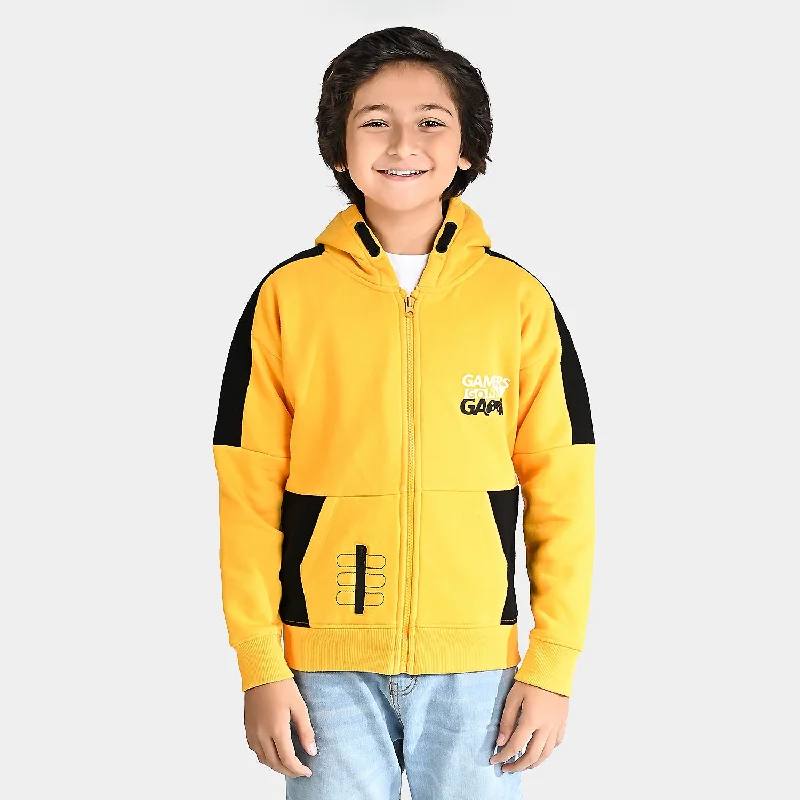 men's quilted jackets for winter -Boys Fleece Jacket Gamers Gonna Game-Citrus